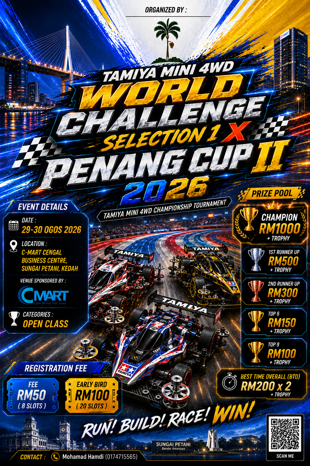 TAMIYA MINI 4WD OPEN WORLD CHALLENGE SELECTION 1 X PENANG CUP II 2026 Poster