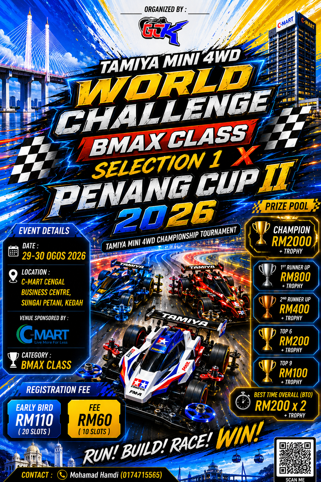 TAMIYA MINI 4WD BMAX CLASS WORLD CHALLENGE SELECTION 1 X PENANG CUP II 2026